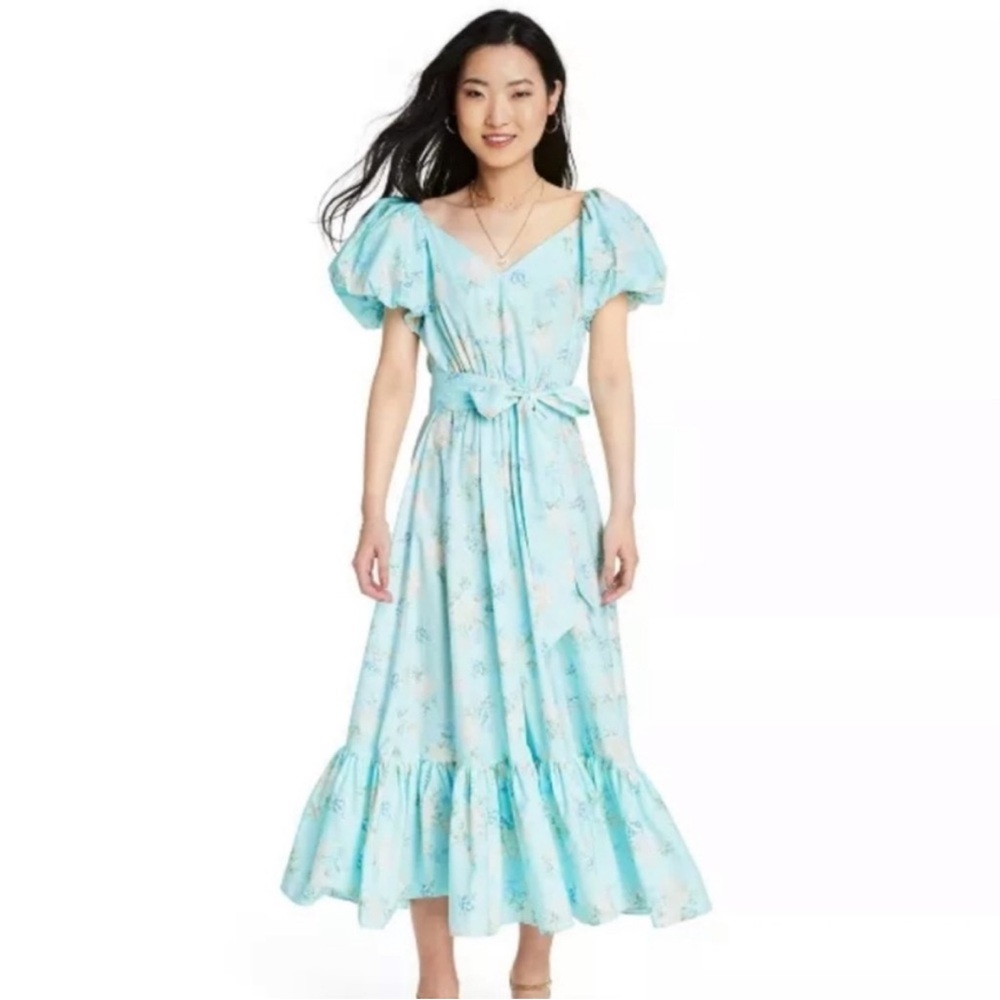 LoveShackFancy Estelle Puff Sleeve Floral Maxi Dress - Picture 13 of 13
